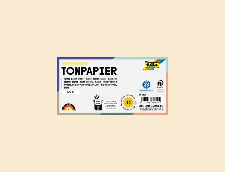 Actual product image Folia Clay paper, DIN A3, 130 g/sqm, beige (130 g/m², 50 x)
