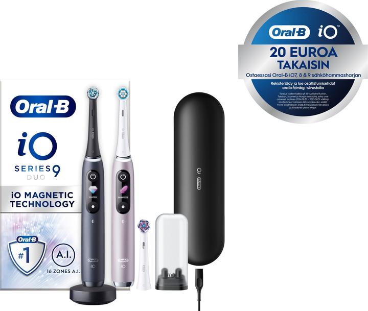 Oral-B iO9 Duo Pack Black Onyx & Rose Quartz Electric Toothbrush (Oszillierende Zahnbürste)