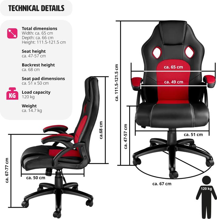 Image du produit tectake Fauteuil de bureau Tyson