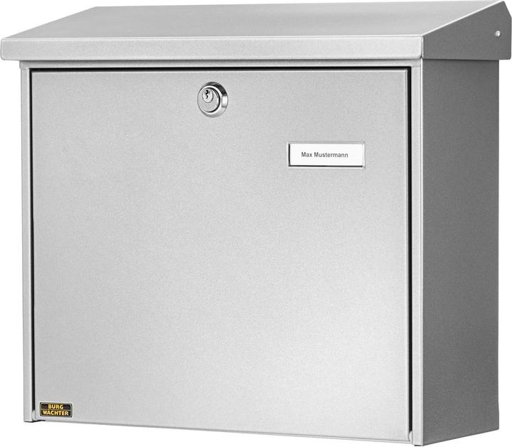 Produktbild Burg Wächter Briefkasten Stahl verzinkt BxHxT 380/340/148 mm Comfort 913 silber mit Öffnungsstopp