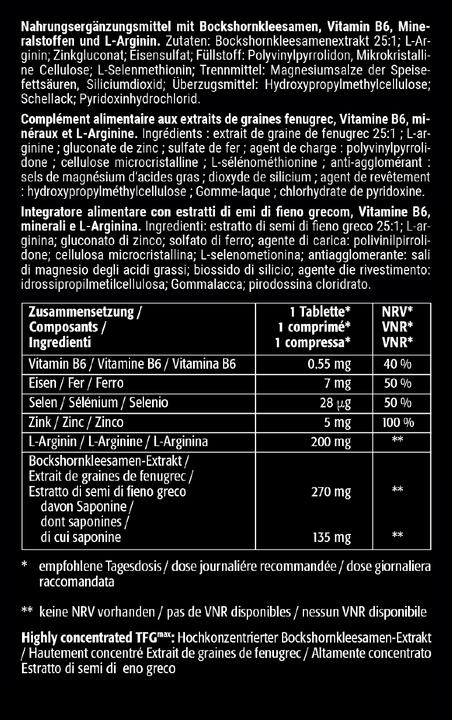 Nutritional values and ingredients Andropeak Plus Kapsel (60 Piece, Capsules, 60 g)