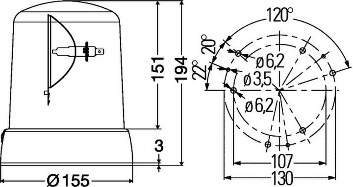 Actual product image Hella BEACON KL7000F 12V