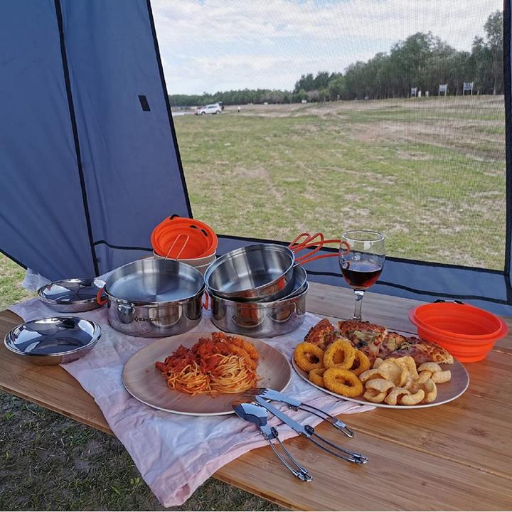 Actual product image Kingcamp Camping Cookware Set (17pcs, 2 people)