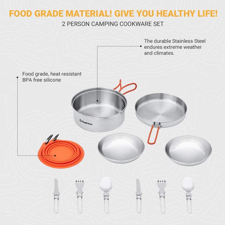 Actual product image Kingcamp Camping Cookware Set (17pcs, 2 people)