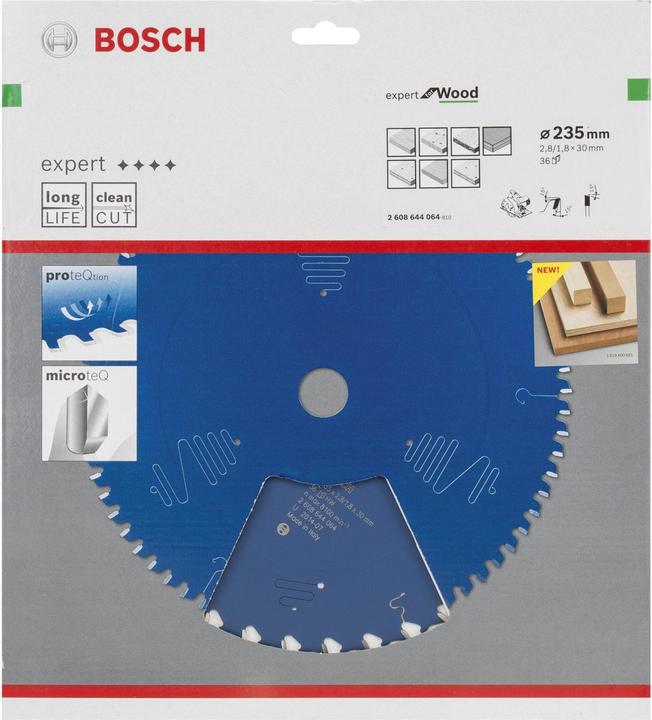 Produktbild Bosch Professional Zubehör Kreissägeblatt Expert for Wood, 235 x 30 x 2,8 mm, 36