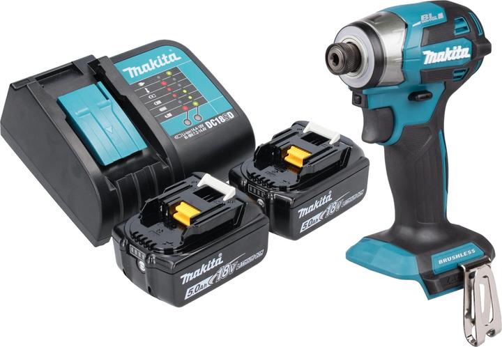 Actual product image Makita DTD 173 ST Akku Schlagschrauber 18 V 180 Nm 1/4“ Brushless + 2x Akku 5,0 Ah + Ladegerät