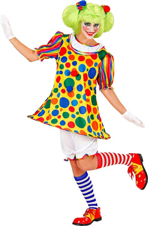 Produktbild Widmann CLOWN (Kleid mit Bund und Reifen, Knickerbocker, Haargummis mit Pom Pom), XL (XL)