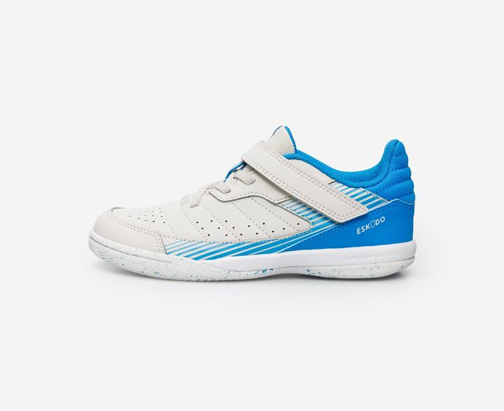 Produktbild Kipsta Kinder Fussball Hallenschuhe Futsal - Eskudo 500 beige/blau (34)