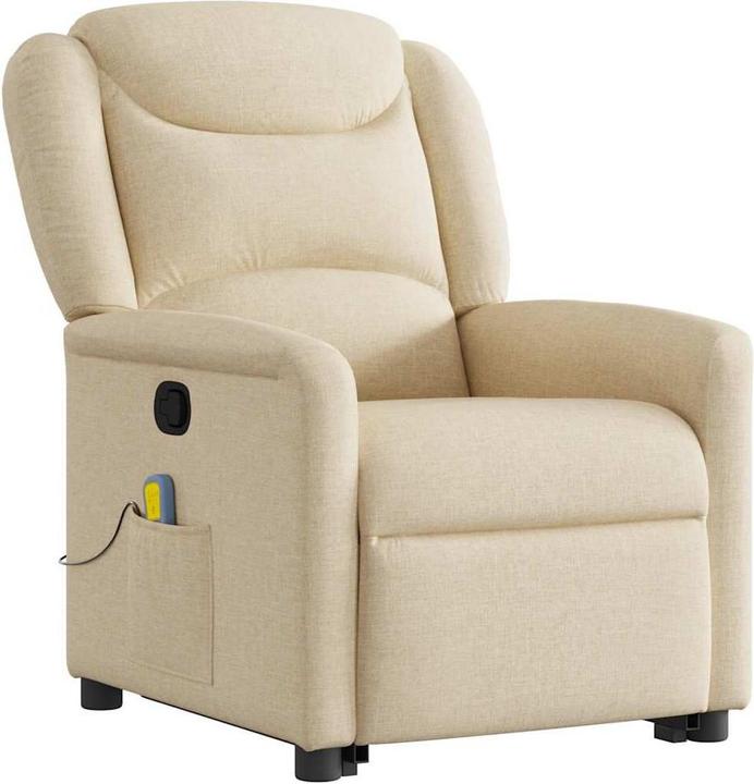 Immagine prodotto VidaXL Poltrona massaggiante con ausilio stand-up in tessuto crema