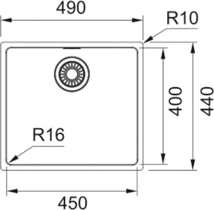 Actual product image Franke Spüle Maris MRX 210-45 CRNI (Fitted sink, 45 cm)