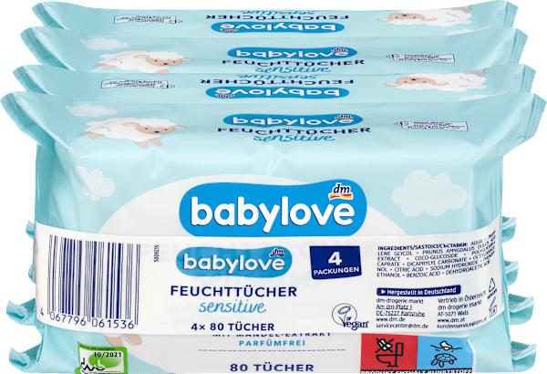 Actual product image dm babylove Sensitive wet wipes (320 Piece)