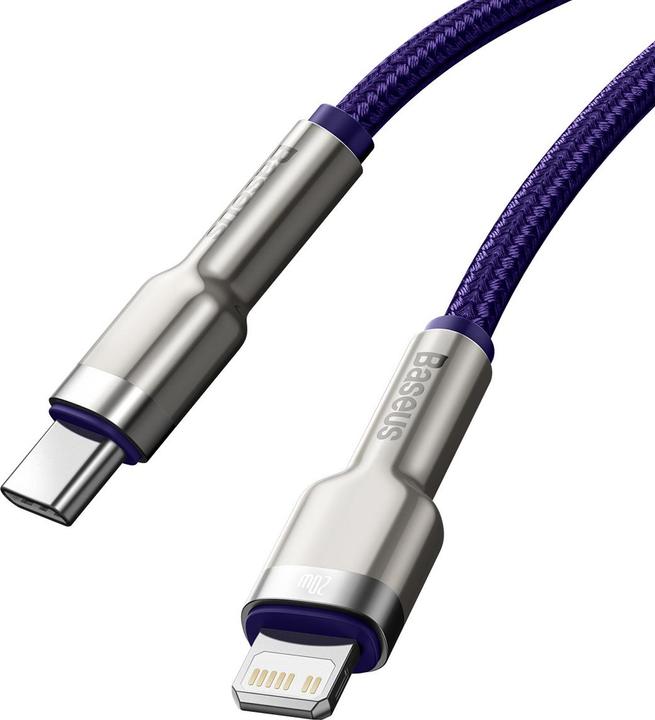 Actual product image Baseus Cafule Series USB-C cable for Lightning, 20W, 2m (purple) (2 m, USB 2.0)
