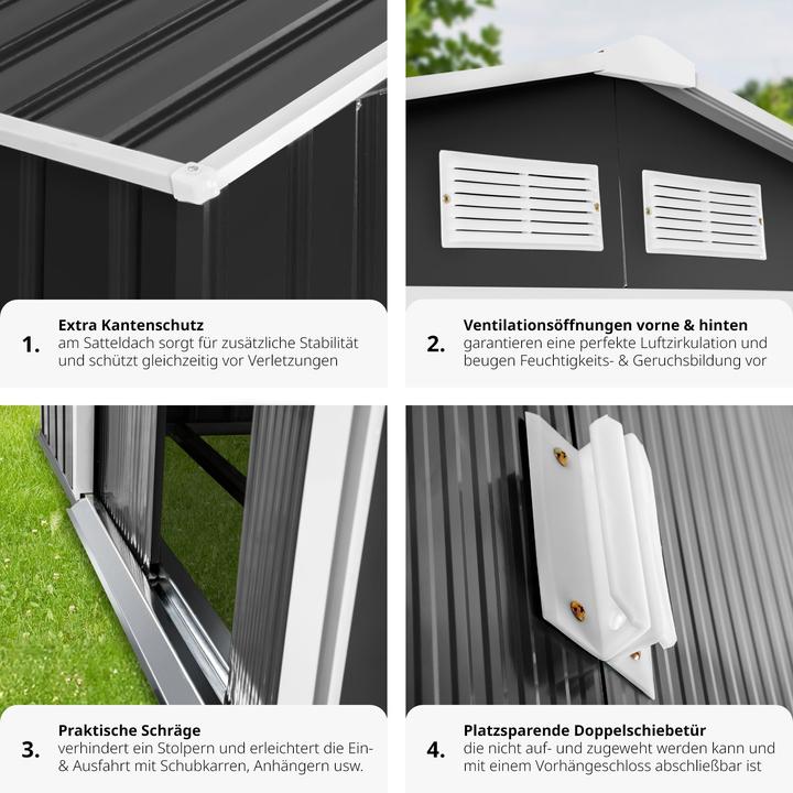 Actual product image tectake Shed with saddle roof
