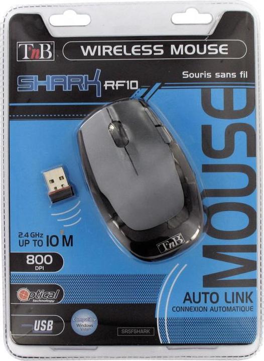 Actual product image T'nB Souris sans fil compatible Shark (Noir) (Wireless)