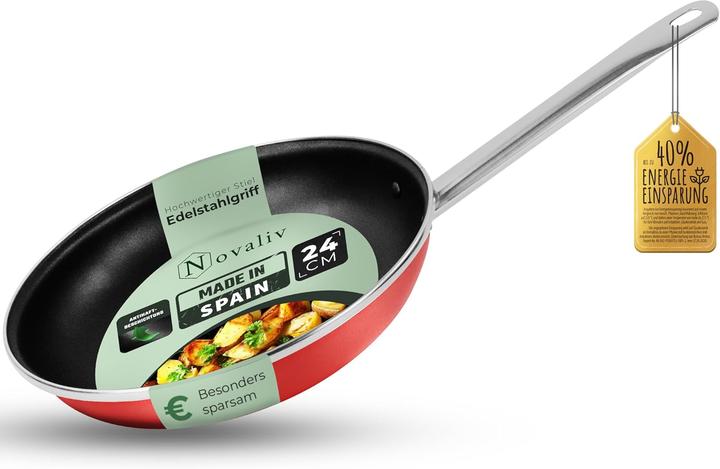 Produktbild Novaliv Energiesparpfanne 24 cm Einsparung bis zu 40% - Emaillierter Stahl, Antihaft Beschichtung in (24 cm, Bratpfanne, Stahl)