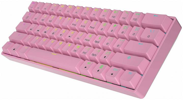Actual product image HK Gaming Keyboard GK61 RGB Pink with Gateron Mechanical Black Switches (mini 60% US Layout)