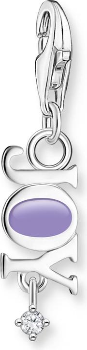 Thomas Sabo Charm-Anhänger Joy mit Weissem Stein Silber (925er Silber, Emaille)