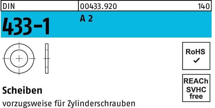 Actual product image Washer DIN 433-1 2.2 x 4.5x0.3 A 2