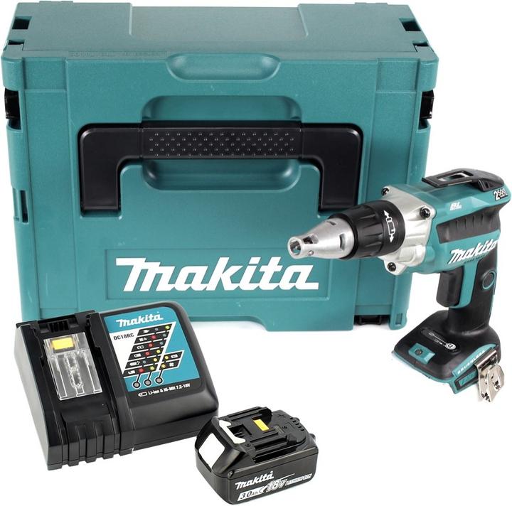 Produktbild Makita DFS 250 RF1J Akku Trockenbauschrauber 18 V Brushless + 1x Akku 3,0 Ah + Ladegerät + Makpac (Akkubetrieb)