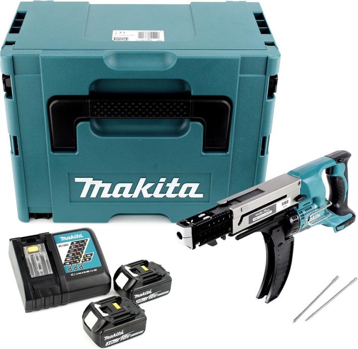 Produktbild Makita DFR 750 RFJ Akku Magazinschrauber 18V 45-75mm + 2x Akku 3,0Ah + Ladegerät + Makpac (Akkubetrieb)