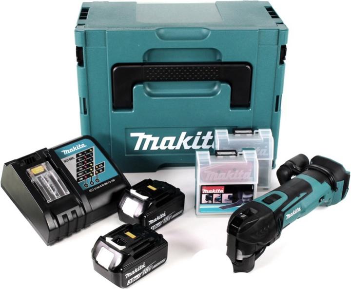 Image du produit Makita DTM 51 RFJX2 Outil multifonction à batterie 18 V + 2x batterie 3.0 Ah + chargeur + 39 pcs.