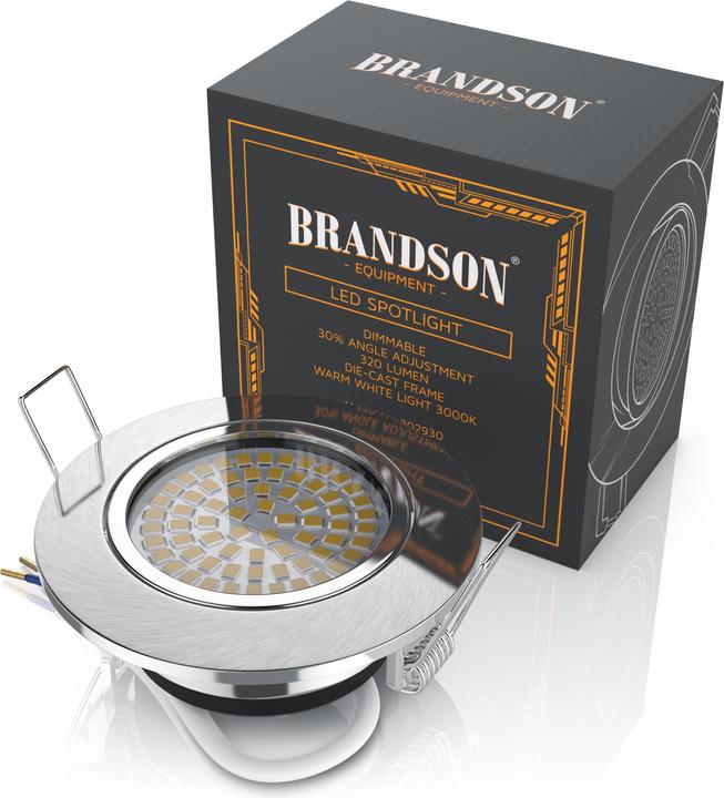 Immagine prodotto Brandson Faretto da incasso a LED, spot da soffitto dimmerabile e orientabile, struttura in alluminio (320 lm)