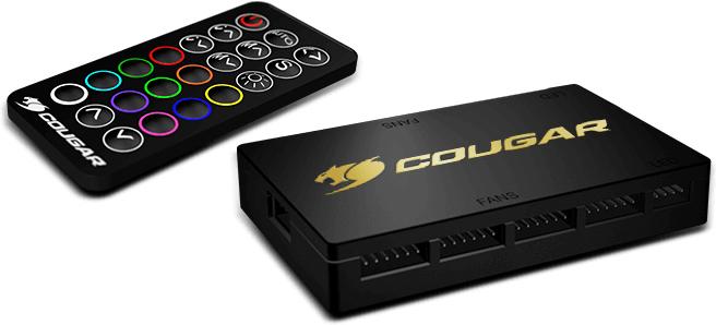 Actual product image Cougar 3 pcs 120mm SPB PWM HDB RGB fans backlight core box remote controller (120 mm, 3 x)