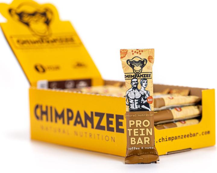 Actual product image Chimpanzee Protein Bar Coffee & Nuts (Vegan, Organic, Gluten Free) 20x45gr (Coffee Nuts, 20 pcs., 900 g)