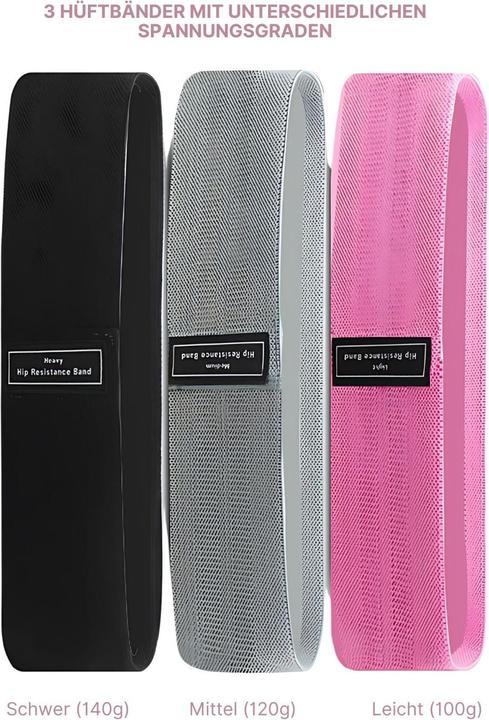 Image du produit Hermex Hip-Resistance-Band Booty-Band Glute-Band Bande de fitness Bande d'entraînement (0.37 m, Léger)