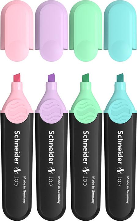 Immagine prodotto Schneider Pennarello pastello Job (Lillà, Verde menta, Turchese, Rosa, 5 mm, 4 x)