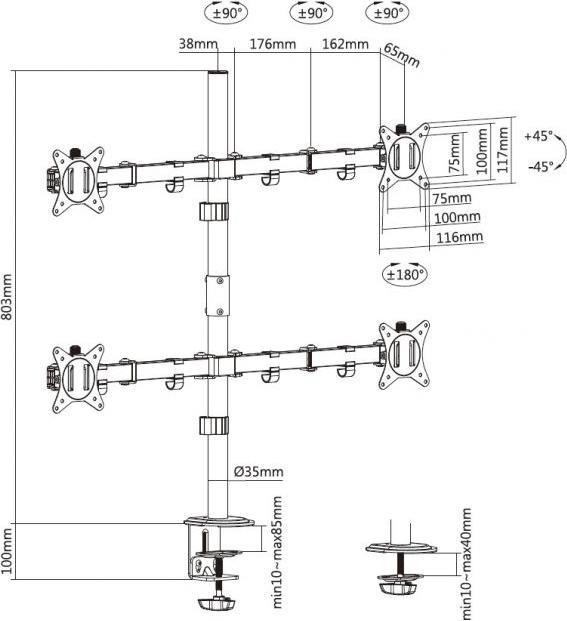 Produktbild equip Tischhalterung (Tisch, 32", 36 kg)