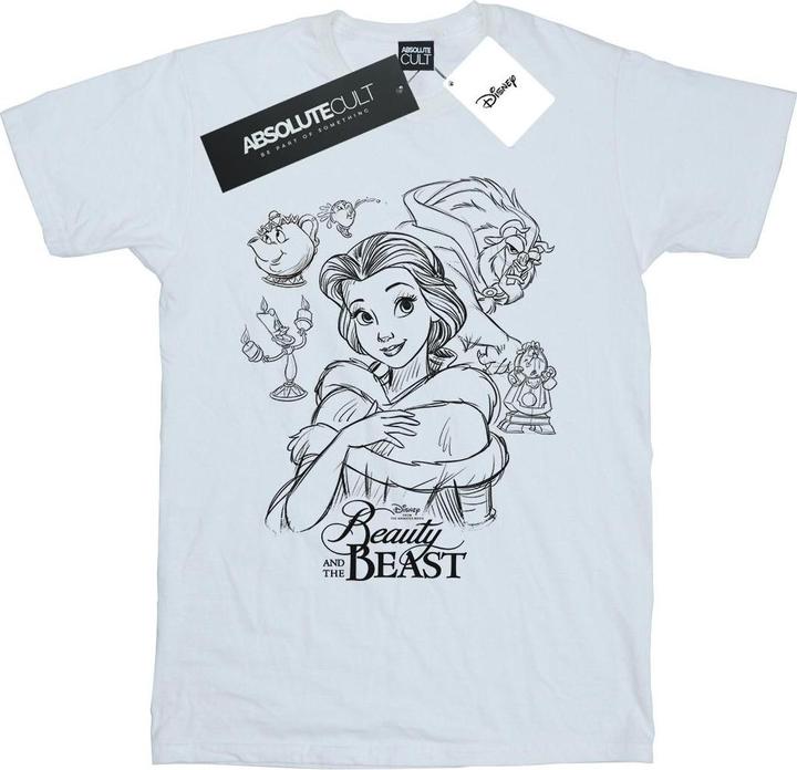 Disney Beauty And The Beast Collage Sketch TShirt (XL)