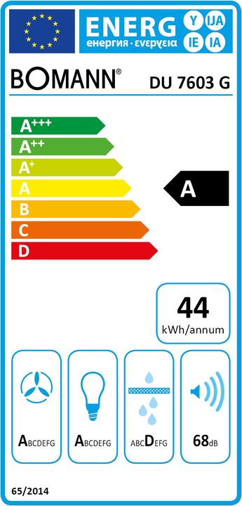 Energy Label Bomann DU 7603 G (Wall hood)