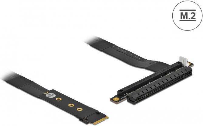 Actual product image Delock M.2 Key M to PCIe x16 NVMe adapter with 20 cm cable