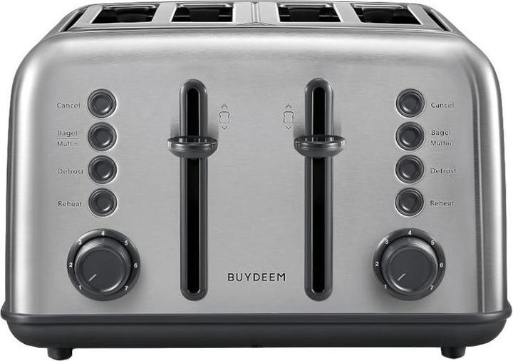 Actual product image Buydeem Toster 4 Slice Toaster, model DT640E, color Stainless Stell, EU (EU plug)