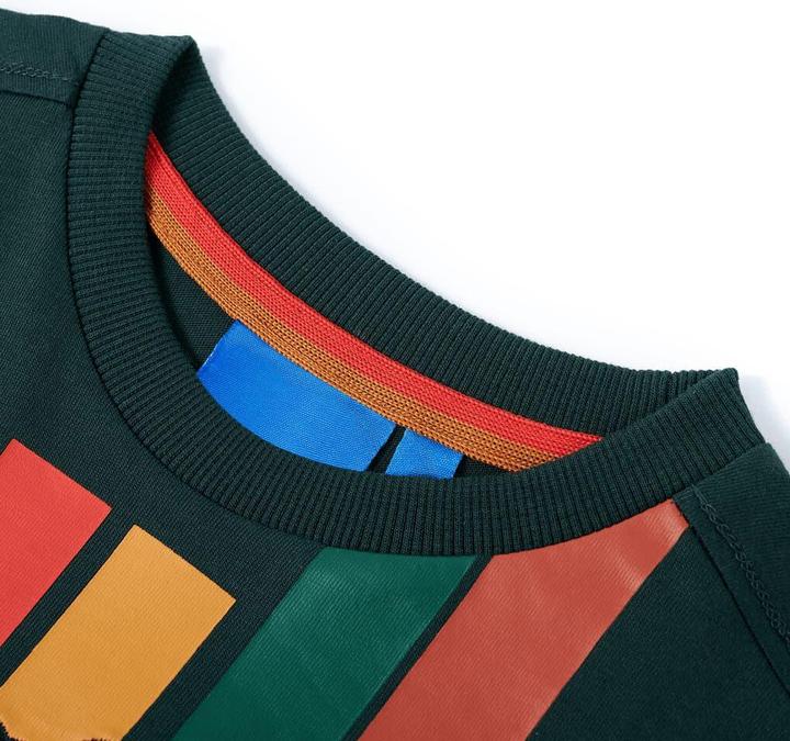 Immagine prodotto VidaXL Camicia a maniche lunghe da bambino verde scuro 128,Materiale: 100 (128)