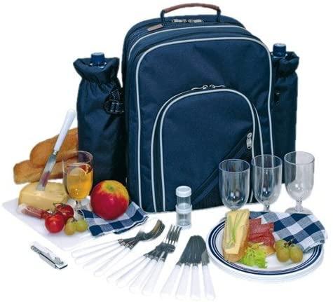 Produktbild EBuyGB Picknicktasche inkl. Geschirr und Besteck, Blau