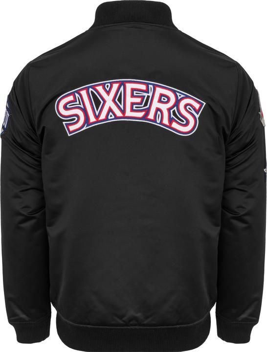 Produktbild Mitchell & Ness M&N Satin Bomber Jacke - PATCHES Philadelphia 76ers - M (M)