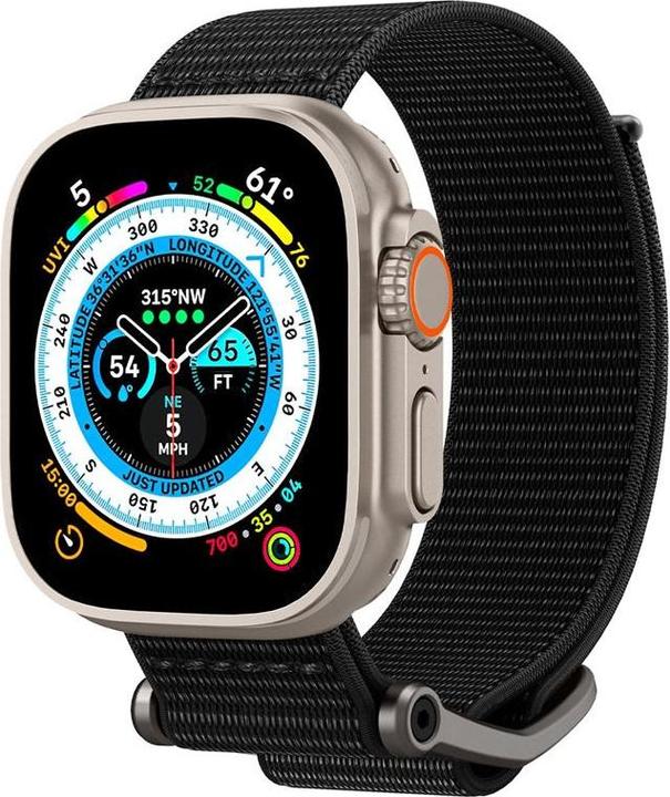Actual product image Spigen Durapro Flex band for Apple Watch 4 / 5 / 6 / 7 / SE (42 / 44 / 45 mm) black (45 mm, 44 mm, 42 mm, Nylon)