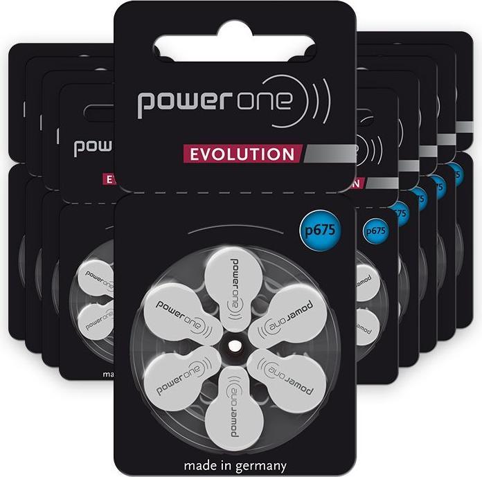 Actual product image Powerone Evolution p675 hearing aid batteries (60 pcs., 675, 650 mAh)