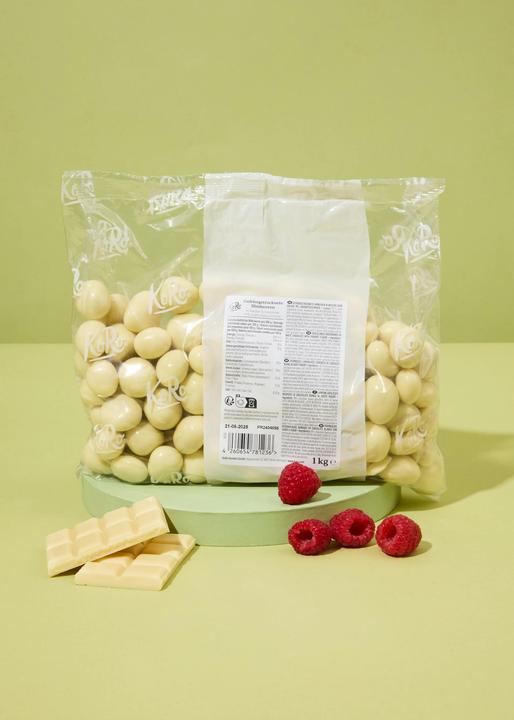 Actual product image KoRo Freeze-dried raspberries in white chocolate (1000 g)