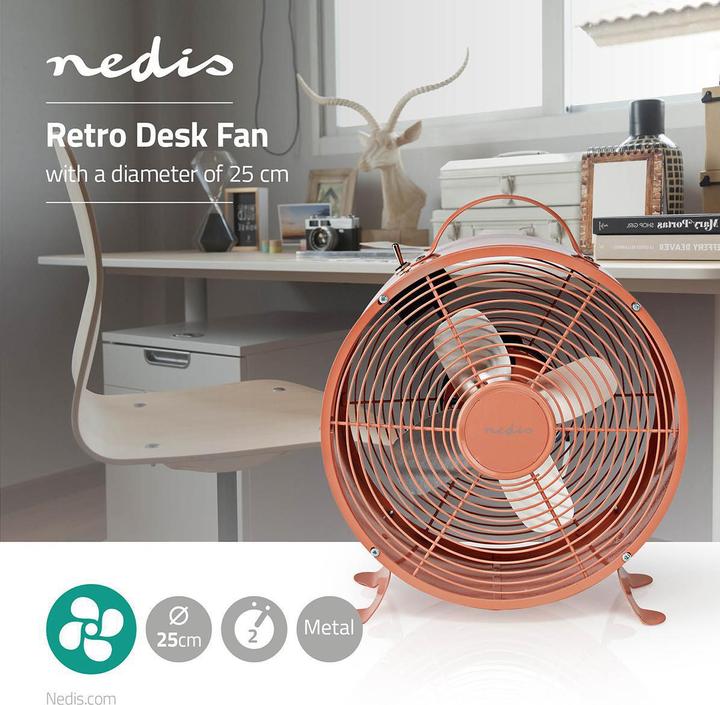 Immagine prodotto Nedis FNCL10PK20 M-V-ROSA VENTILATORE DA TAVOLO RETRÒ 25CM 20W