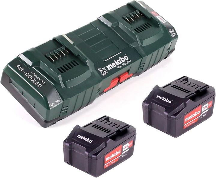 Immagine prodotto Metabo Set base 2x batteria Li-Power 18 V 4,0 Ah CAS Li-Ion ( 2x 625591000 ) + doppio caricatore (18 V)