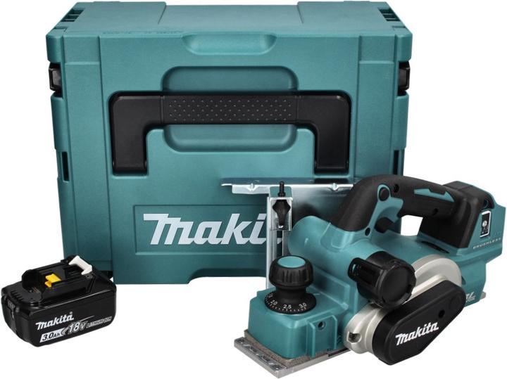 Produktbild Makita DKP 181 F1J Akku Hobel Falzhobel 82 mm 18 V Brushless + 1x Akku 3,0 Ah + Makpac - ohne Ladege
