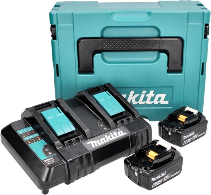 Actual product image Makita Power Source Kit 18 V with 2x BL 1860 B 6.0 Ah battery ( 197422-4 ) + DC 18 SH double charger ( (18 V)