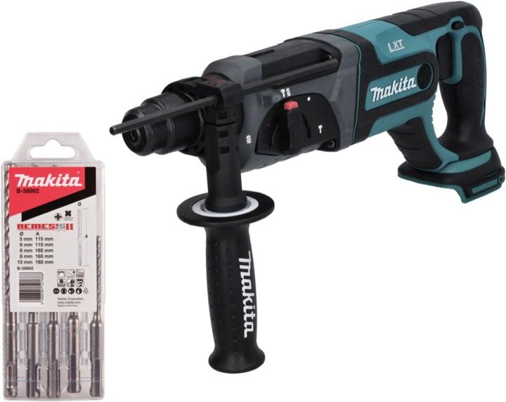Produktbild Makita DHR 241 Z Akku Bohrhammer 18 V 2,0 J SDS plus + 5 tlg. Bohrer Set - ohne Akku, ohne Ladegerät (Akkubetrieb)