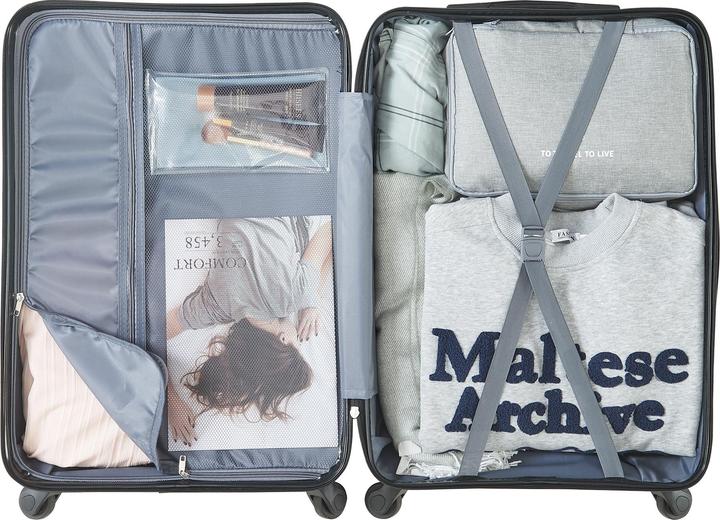Immagine prodotto Pro-Tec Reisekoffer Pona 3er Set Hellgrau (100 l, Bagaglio a mano (fino a 50 litri), M (50 - 90l), L (90 - 115l))