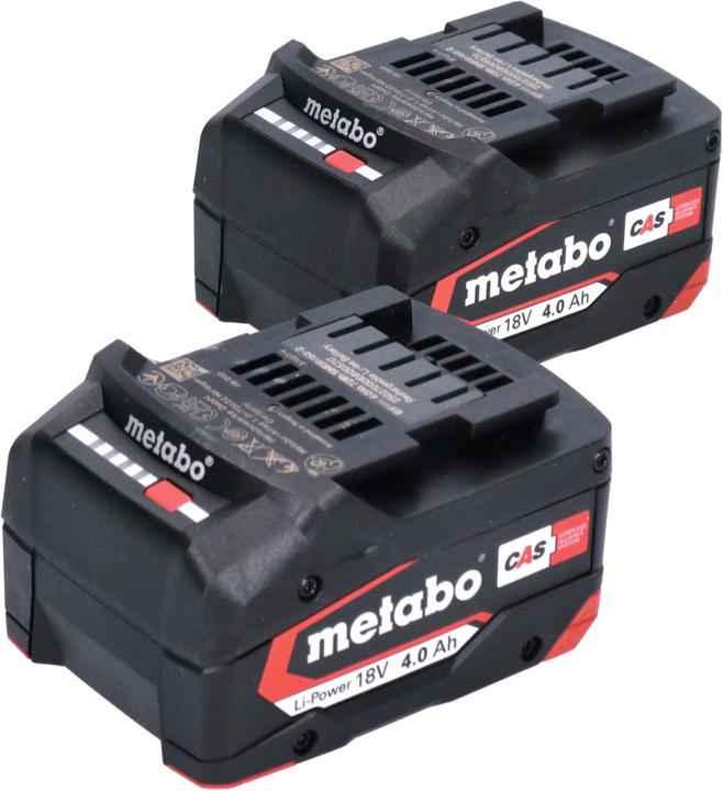 Actual product image Metabo Battery set 2x Li-Power battery pack 18 V 4.0 Ah CAS Li-Ion ( 2x 625027000 ) with charge level (18 V)
