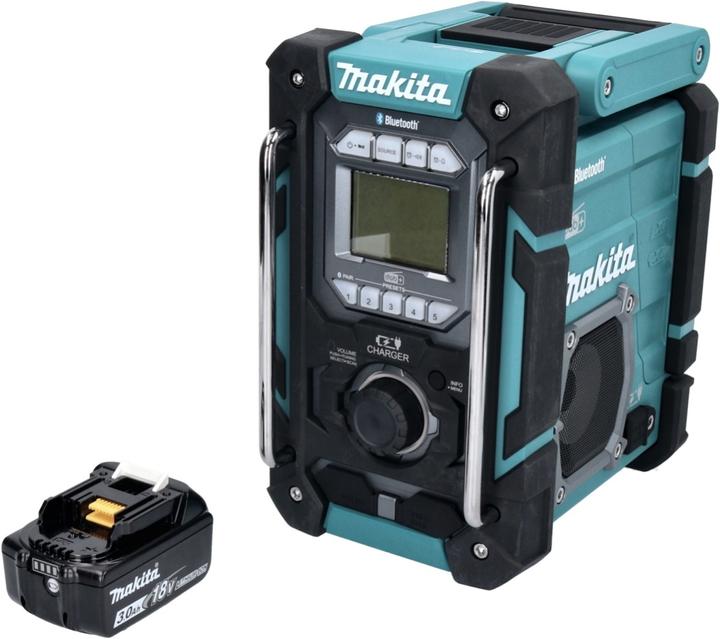 Produktbild Makita DMR 301 F1 Akku Baustellenradio 12 V max. - 18 V DAB / DAB+ / Bluetooth + 1x Akku 3,0 Ah - oh (AM, FM, DAB+, DAB, Bluetooth)
