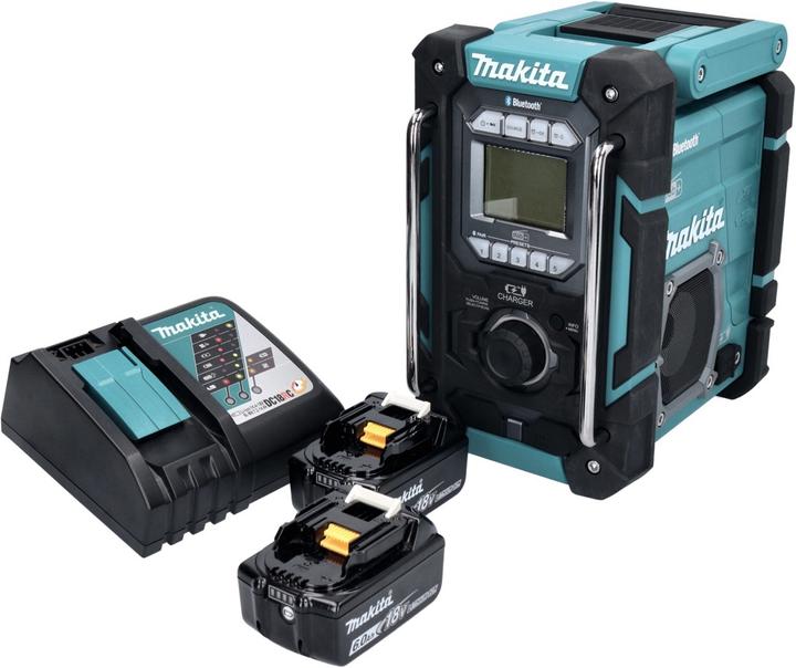 Produktbild Makita DMR 301 RG Akku Baustellenradio 12 V max. - 18 V DAB / DAB+ / Bluetooth + 2x Akku 6,0 Ah + La (AM, FM, DAB+, DAB, Bluetooth)